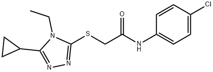 N-(4-chlorophenyl)-2-[(5-cyclopropyl-4-ethyl-4H-1,2,4-triazol-3-yl)sulfanyl]acetamide Struktur