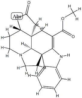 (5α,12R,19α)-2,3-Didehydro-6α-hydroxy-3-(methoxycarbonyl)aspidospermidin-21-oic acid γ-lactone Struktur