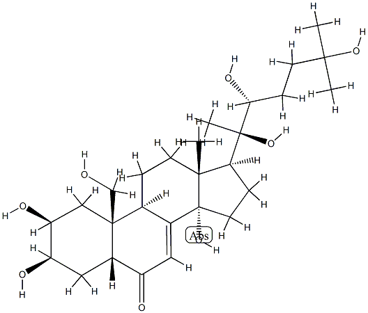 (22R)-2β,3β,14,19,20,22,25-Heptahydroxy-5β-cholest-7-en-6-one Struktur