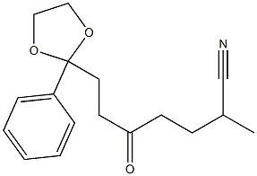 α-Methyl-δ-oxo-2-phenyl-1,3-dioxolane-2-heptanenitrile Struktur