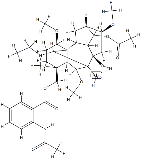 4-[[[2-(Acetylamino)benzoyl]oxy]methyl]-20-ethyl-1α,6β,16β-trimethoxyaconitane-7,8,14α-triol 14-acetate Struktur