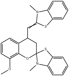 3,4-Dihydro-8-methoxy-3'-methyl-4-[(3-methylbenzothiazol-2(3H)-ylidene)methyl]spiro[2H-1-benzopyran-2,2'(3'H)-benzothiazole] Struktur