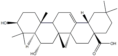 3β,6α-Dihydroxyolean-12-en-28-oic acid Struktur