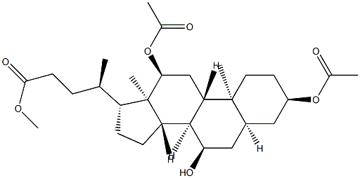 3α,12α-Diacetoxy-7α-hydroxy-5β-cholan-24-oic acid methyl ester Struktur