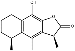 (3S)-5,6,7,8-Tetrahydro-9-hydroxy-3,4,5β-trimethylnaphtho[2,3-b]furan-2(3H)-one Struktur