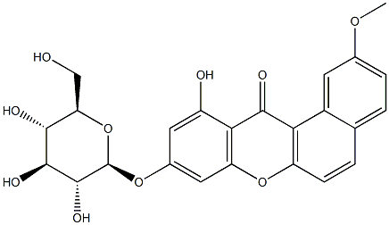 9-(β-D-Glucopyranosyloxy)-11-hydroxy-2-methoxy-12H-benzo[a]xanthen-12-one Struktur