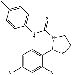 3-Thiazolidinecarbothioamide,2-(2,4-dichlorophenyl)-N-(4-methylphenyl)-(9CI) Struktur