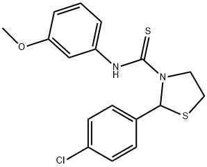 3-Thiazolidinecarbothioamide,2-(4-chlorophenyl)-N-(3-methoxyphenyl)-(9CI) Struktur