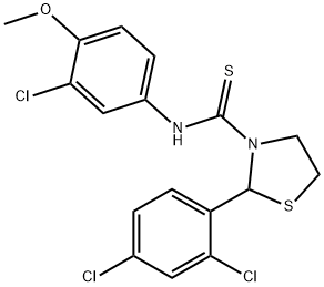 3-Thiazolidinecarbothioamide,N-(3-chloro-4-methoxyphenyl)-2-(2,4-dichlorophenyl)-(9CI) Struktur