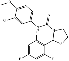 3-Thiazolidinecarbothioamide,N-(3-chloro-4-methoxyphenyl)-2-(2,4,6-trifluorophenyl)-(9CI) Struktur