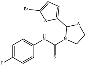 3-Thiazolidinecarbothioamide,2-(5-bromo-2-thienyl)-N-(4-fluorophenyl)-(9CI) Struktur