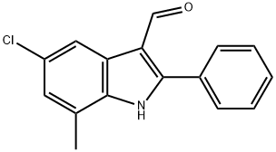 1H-Indole-3-carboxaldehyde,5-chloro-7-methyl-2-phenyl-(9CI) Struktur