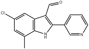 1H-Indole-3-carboxaldehyde,5-chloro-7-methyl-2-(3-pyridinyl)-(9CI) Struktur