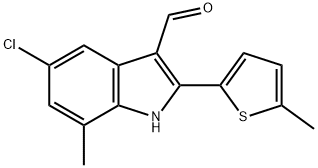 1H-Indole-3-carboxaldehyde,5-chloro-7-methyl-2-(5-methyl-2-thienyl)-(9CI) Struktur