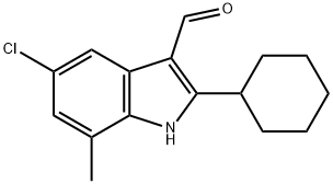 1H-Indole-3-carboxaldehyde,5-chloro-2-cyclohexyl-7-methyl-(9CI) Struktur