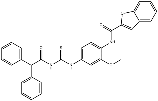 2-Benzofurancarboxamide,N-[4-[[[(diphenylacetyl)amino]thioxomethyl]amino]-2-methoxyphenyl]-(9CI) Struktur