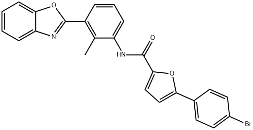 2-Furancarboxamide,N-[3-(2-benzoxazolyl)-2-methylphenyl]-5-(4-bromophenyl)-(9CI) Struktur