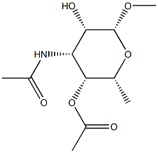 Methyl 3-(acetylamino)-3,6-dideoxy-β-D-talopyranoside 4-acetate Struktur