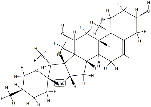 (20β,25R)-Spirost-5-ene-3β,12β-diol Struktur