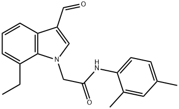 1H-Indole-1-acetamide,N-(2,4-dimethylphenyl)-7-ethyl-3-formyl-(9CI) Struktur