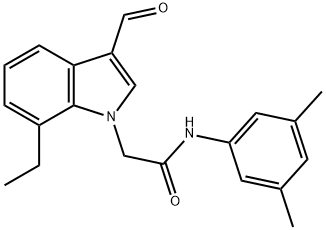 1H-Indole-1-acetamide,N-(3,5-dimethylphenyl)-7-ethyl-3-formyl-(9CI) Struktur