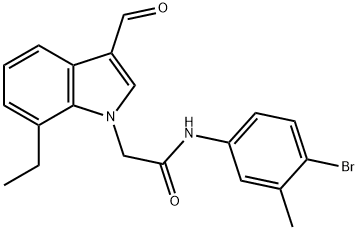 1H-Indole-1-acetamide,N-(4-bromo-3-methylphenyl)-7-ethyl-3-formyl-(9CI) Struktur