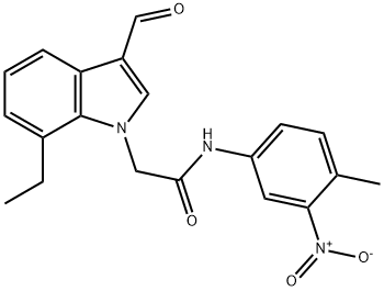 1H-Indole-1-acetamide,7-ethyl-3-formyl-N-(4-methyl-3-nitrophenyl)-(9CI) Struktur