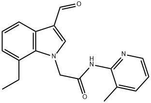 1H-Indole-1-acetamide,7-ethyl-3-formyl-N-(3-methyl-2-pyridinyl)-(9CI) Struktur