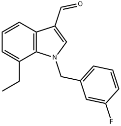 1H-Indole-3-carboxaldehyde,7-ethyl-1-[(3-fluorophenyl)methyl]-(9CI) Struktur