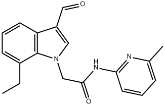 1H-Indole-1-acetamide,7-ethyl-3-formyl-N-(6-methyl-2-pyridinyl)-(9CI) Struktur