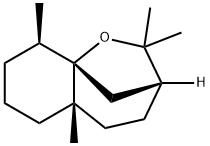 (3R)-2,2,5aβ,9β-Tetramethyl-3β,9aβ-methanodecahydro-1-benzoxepin Struktur