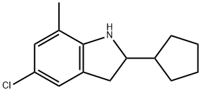 1H-Indole,5-chloro-2-cyclopentyl-2,3-dihydro-7-methyl-(9CI) Struktur