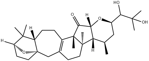 3β,10:16β,23-Diepoxy-24,25-dihydroxy-B(9a)-homo-19-norlanost-8-en-15-one Struktur