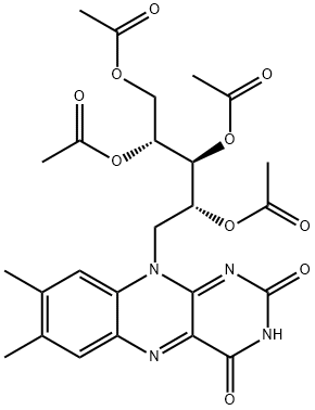 1-Deoxy-1-(3,4-dihydro-7,8-dimethyl-2,4-dioxobenzo[g]pteridin-10(2H)-yl)-D-arabinitol tetraacetate Struktur