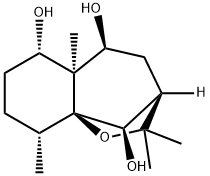 (3R,10R)-3,4,5,5a,6,7,8,9-Octahydro-2,2,5aβ,9β-tetramethyl-2H-3β,9aβ-methano-1-benzoxepine-5α,6β,10-triol Struktur