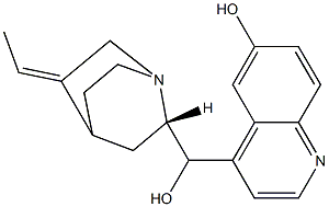 (3Z,8α,9R)-3,10-Didehydro-10,11-dihydrocinchonan-6',9-diol Struktur