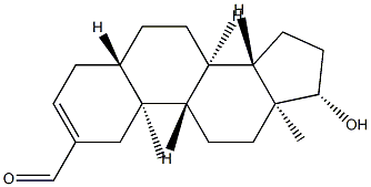 (5S,8S,9S,10S,13S,14S,17S)-17-hydroxy-10,13-dimethyl-4,5,6,7,8,9,11,12 ,14,15,16,17-dodecahydro-1H-cyclopenta[a]phenanthrene-2-carbaldehyde Struktur