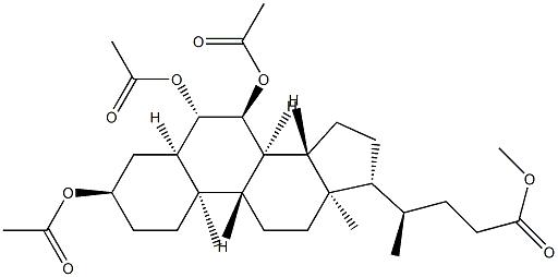 3α,6β,7α-Tris(acetyloxy)-5β-cholan-24-oic acid methyl ester Struktur