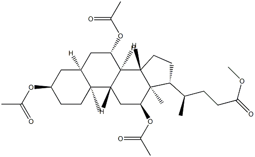 3α,7β,12α-Triacetoxy-5β-cholan-24-oic acid methyl ester Struktur