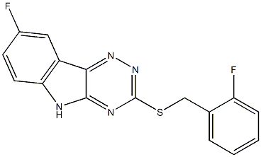 2H-1,2,4-Triazino[5,6-b]indole,8-fluoro-3-[[(2-fluorophenyl)methyl]thio]-(9CI) Struktur