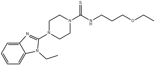 1-Piperazinecarbothioamide,N-(3-ethoxypropyl)-4-(1-ethyl-1H-benzimidazol-2-yl)-(9CI) Struktur