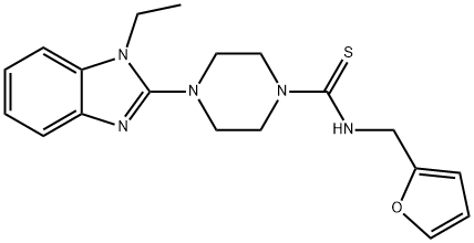 1-Piperazinecarbothioamide,4-(1-ethyl-1H-benzimidazol-2-yl)-N-(2-furanylmethyl)-(9CI) Struktur