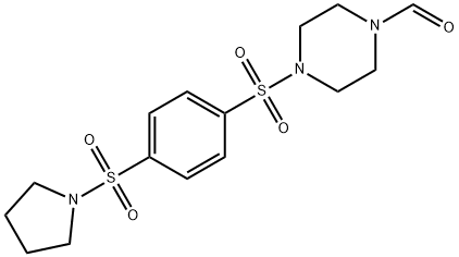 1-Piperazinecarboxaldehyde,4-[[4-(1-pyrrolidinylsulfonyl)phenyl]sulfonyl]-(9CI) Struktur