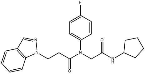 1H-Indazole-1-propanamide,N-[2-(cyclopentylamino)-2-oxoethyl]-N-(4-fluorophenyl)-(9CI) Struktur