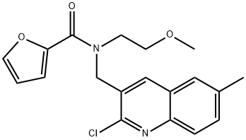 2-Furancarboxamide,N-[(2-chloro-6-methyl-3-quinolinyl)methyl]-N-(2-methoxyethyl)-(9CI) Struktur