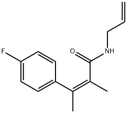 (Z)-N-Allyl-α,β-dimethyl-4-fluorocinnamamide Struktur