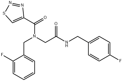 1,2,3-Thiadiazole-4-carboxamide,N-[(2-fluorophenyl)methyl]-N-[2-[[(4-fluorophenyl)methyl]amino]-2-oxoethyl]-(9CI) Struktur