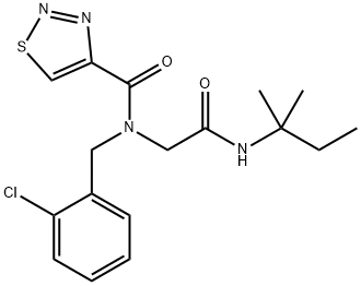 1,2,3-Thiadiazole-4-carboxamide,N-[(2-chlorophenyl)methyl]-N-[2-[(1,1-dimethylpropyl)amino]-2-oxoethyl]-(9CI) Struktur