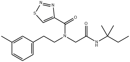 1,2,3-Thiadiazole-4-carboxamide,N-[2-[(1,1-dimethylpropyl)amino]-2-oxoethyl]-N-[2-(3-methylphenyl)ethyl]-(9CI) Struktur