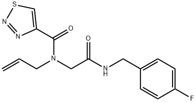 1,2,3-Thiadiazole-4-carboxamide,N-[2-[[(4-fluorophenyl)methyl]amino]-2-oxoethyl]-N-2-propenyl-(9CI) Struktur